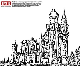 欧式建筑矢量剪影