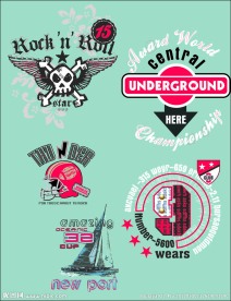 多组服装印花绣花贴章