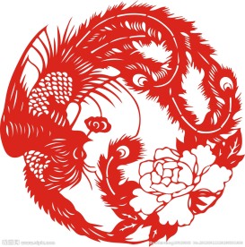 凤凰剪纸艺术图