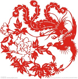 凤凰剪纸艺术图