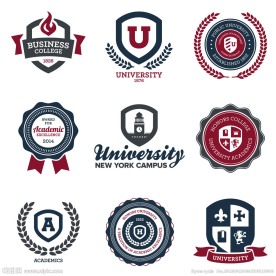 大学学院标签贴纸