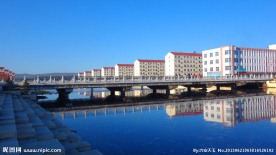 潮查河两岸建筑风景
