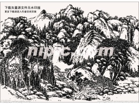 山水国画矢量