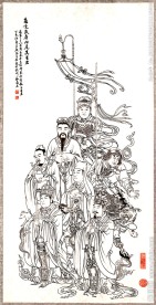 佛道人物白描