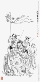 佛道人物白描