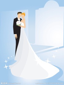 结婚婚礼主题插画矢量