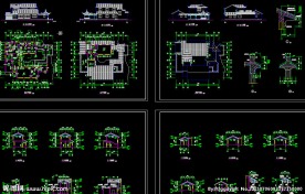 三套古建别墅建筑图