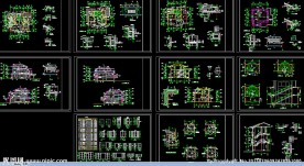三层别墅的全套建施图