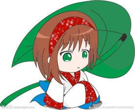 卡通人物叶下小人