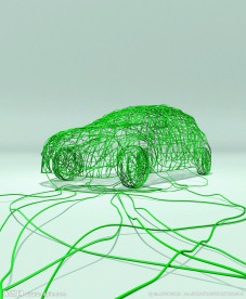 绿色电缆汽车