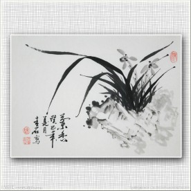 青石国画兰花