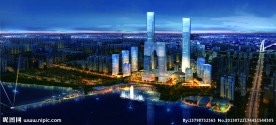 建筑鸟瞰夜景