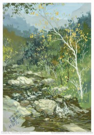 风景水粉画