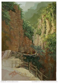 风景水粉画