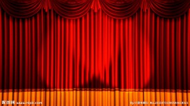 LED大屏幕演出舞台晚会开场红色幕布