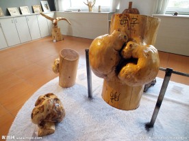 艺术展厅根雕作品(