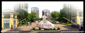 大大门景观 喷泉景石效