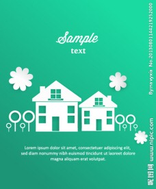 3d纸张建筑背景