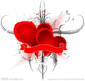 矢量 心形 花纹