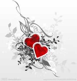 矢量 心形 花纹 图