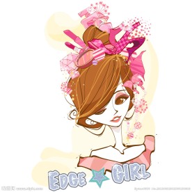 韩国手绘购物美女