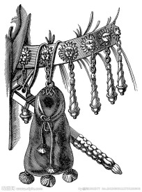 盔甲 手绘 黑白画