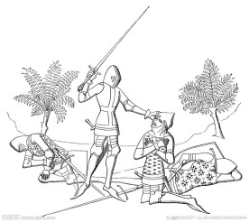 盔甲 手绘 黑白画