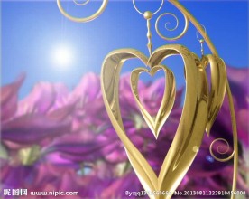 金色爱心风铃挂件