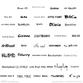 毛笔英文字体 英文字体
