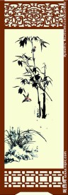 墨竹 屏风