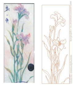 失量图 艺术玻璃兰花