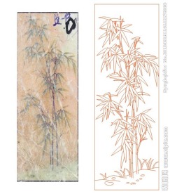 失量图 艺术玻璃竹子