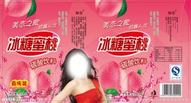 冰糖蜜桃易拉罐标签