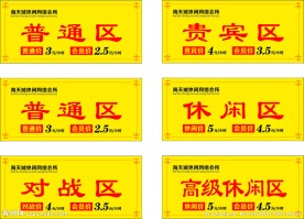 网吧价格牌