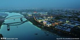 滨海小区傍晚鸟瞰图