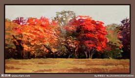 风景水粉画