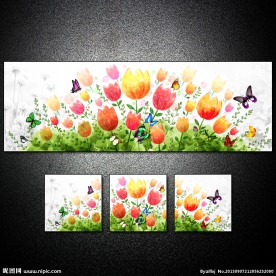 现代手绘鲜花装饰画
