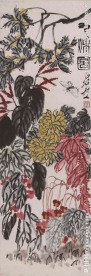 齐白石 红花绿叶