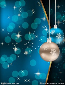 梦幻光斑圣诞球背景