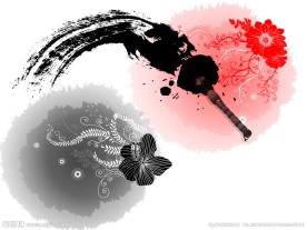 水墨花纹