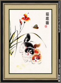国画 猫趣图