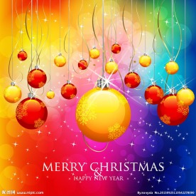 圣诞吊球梦幻光斑背景