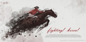 手绘人物马术运动员