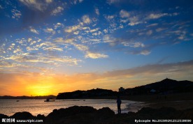 大连付家庄公园的夕阳