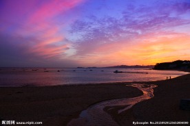 大连付家庄公园的夕阳