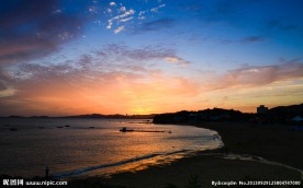 大连付家庄公园夕阳