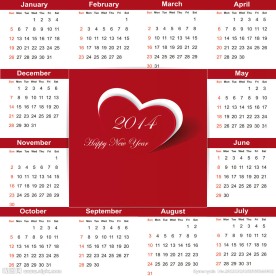 2014年日历