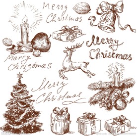 手绘圣诞节背景