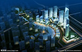 大型城市综合体鸟瞰图