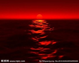 日落红色背景海面视频